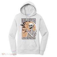 More Espresso Less Depresso Coffee Drink Skeleton Halloween Women's Hoodie thumb 0
