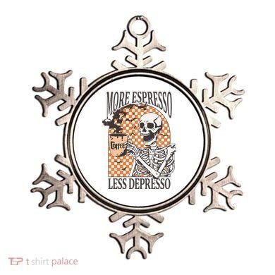 More Espresso Less Depresso Coffee Drink Skeleton Halloween Ornament
