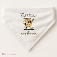 More Espresso Less Depresso Coffee Lover USA-Made Doggie Bandana thumb 0