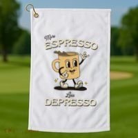 More Espresso Less Depresso Coffee Lover Golf Towel thumb 1