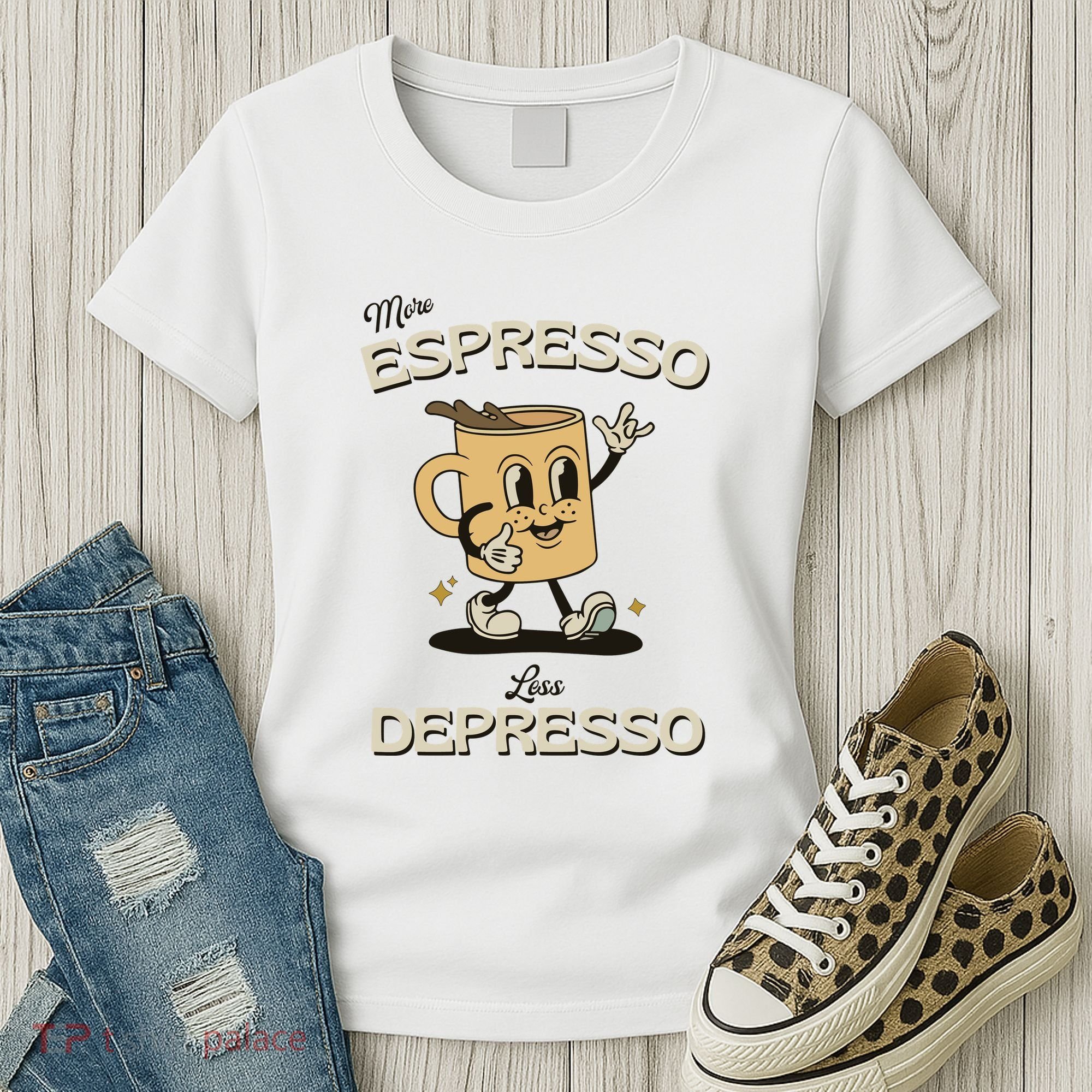 More Espresso Less Depresso Coffee Lover Women's T-Shirt
