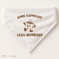 More Espresso Less Depresso Mental Health USA-Made Doggie Bandana thumb 0