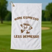 More Espresso Less Depresso Mental Health Golf Towel thumb 1