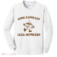 More Espresso Less Depresso Mental Health Kids Long Sleeve Shirt thumb 0