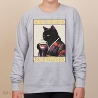 More Espresso Less Depresso Kimono Cat Japanese Women's Sweatshirt thumb 0