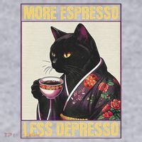 More Espresso Less Depresso Kimono Cat Japanese Women's Sweatshirt thumb 2