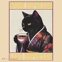More Espresso Less Depresso Kimono Cat Japanese Tote Bag thumb 4