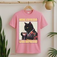 More Espresso Less Depresso Kimono Cat Japanese T-Shirt thumb 2