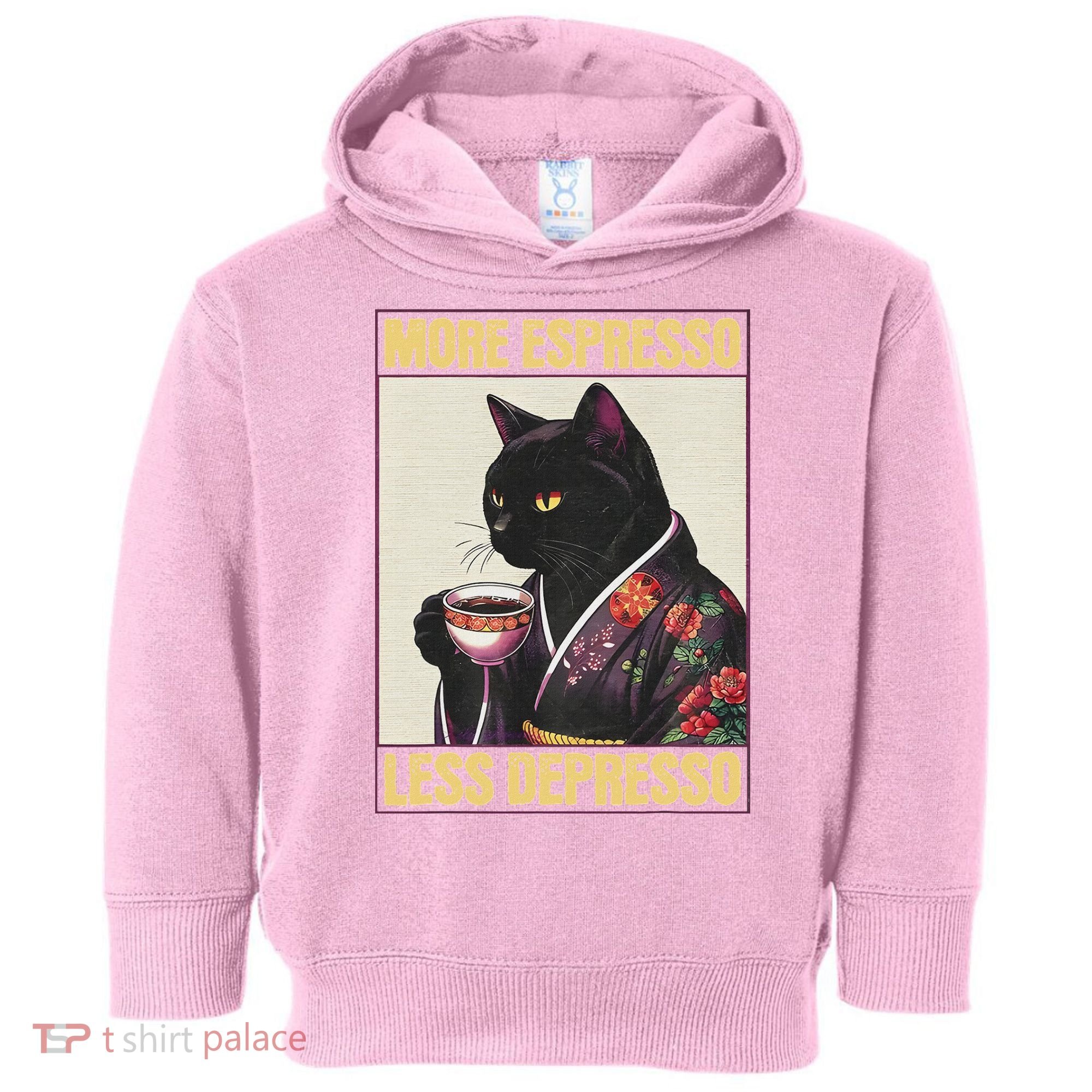 More Espresso Less Depresso Kimono Cat Japanese Toddler Hoodie