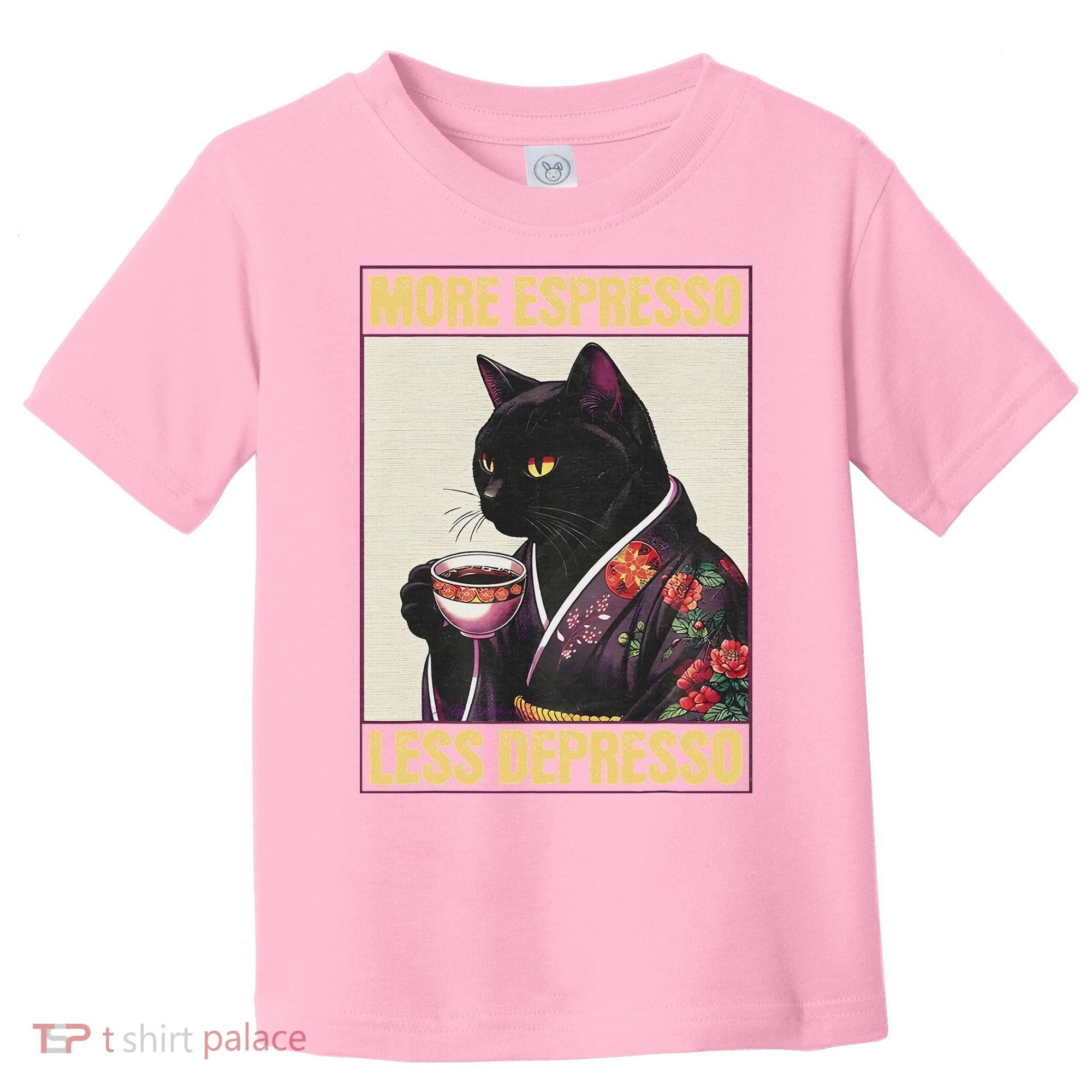 More Espresso Less Depresso Kimono Cat Japanese Toddler T-Shirt