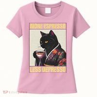 More Espresso Less Depresso Kimono Cat Japanese Women's T-Shirt thumb 0