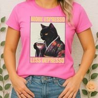 More Espresso Less Depresso Kimono Cat Japanese Women's T-Shirt thumb 2
