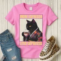 More Espresso Less Depresso Kimono Cat Japanese Women's T-Shirt thumb 3