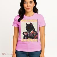 More Espresso Less Depresso Kimono Cat Japanese Women's T-Shirt thumb 4