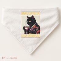 More Espresso Less Depresso Kimono Cat Japanese USA-Made Doggie Bandana thumb 0