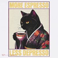 More Espresso Less Depresso Kimono Cat Japanese Women's Tank Top thumb 5