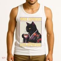 More Espresso Less Depresso Kimono Cat Japanese Tank Top thumb 3