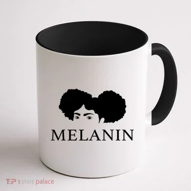 Melanin Afro Coffee Mug back
