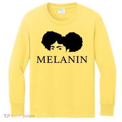 Melanin Afro Kids Long Sleeve Shirt