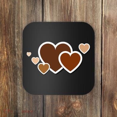 Melanin Diversity Hearts Coaster