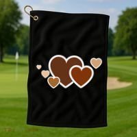 Melanin Diversity Hearts Golf Towel thumb 1