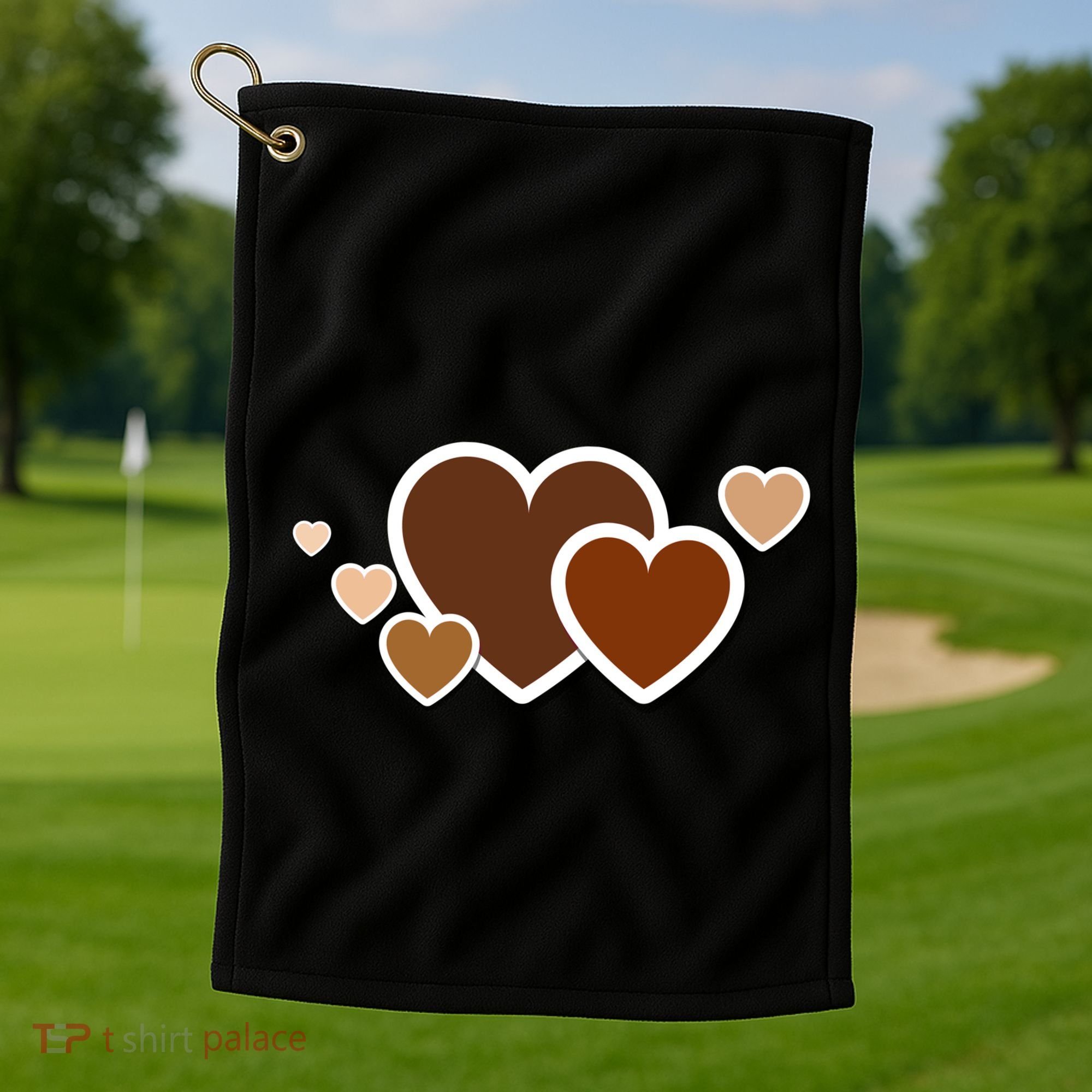 Melanin Diversity Hearts Golf Towel