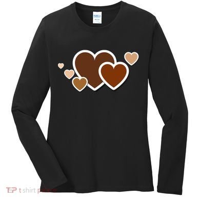 Melanin Diversity Hearts Women's Long Sleeve Shirt