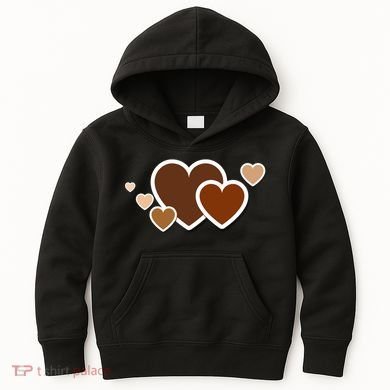 Melanin Diversity Hearts Kids Hoodie
