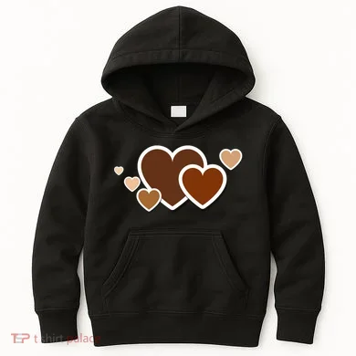Melanin Diversity Hearts Kids Hoodie