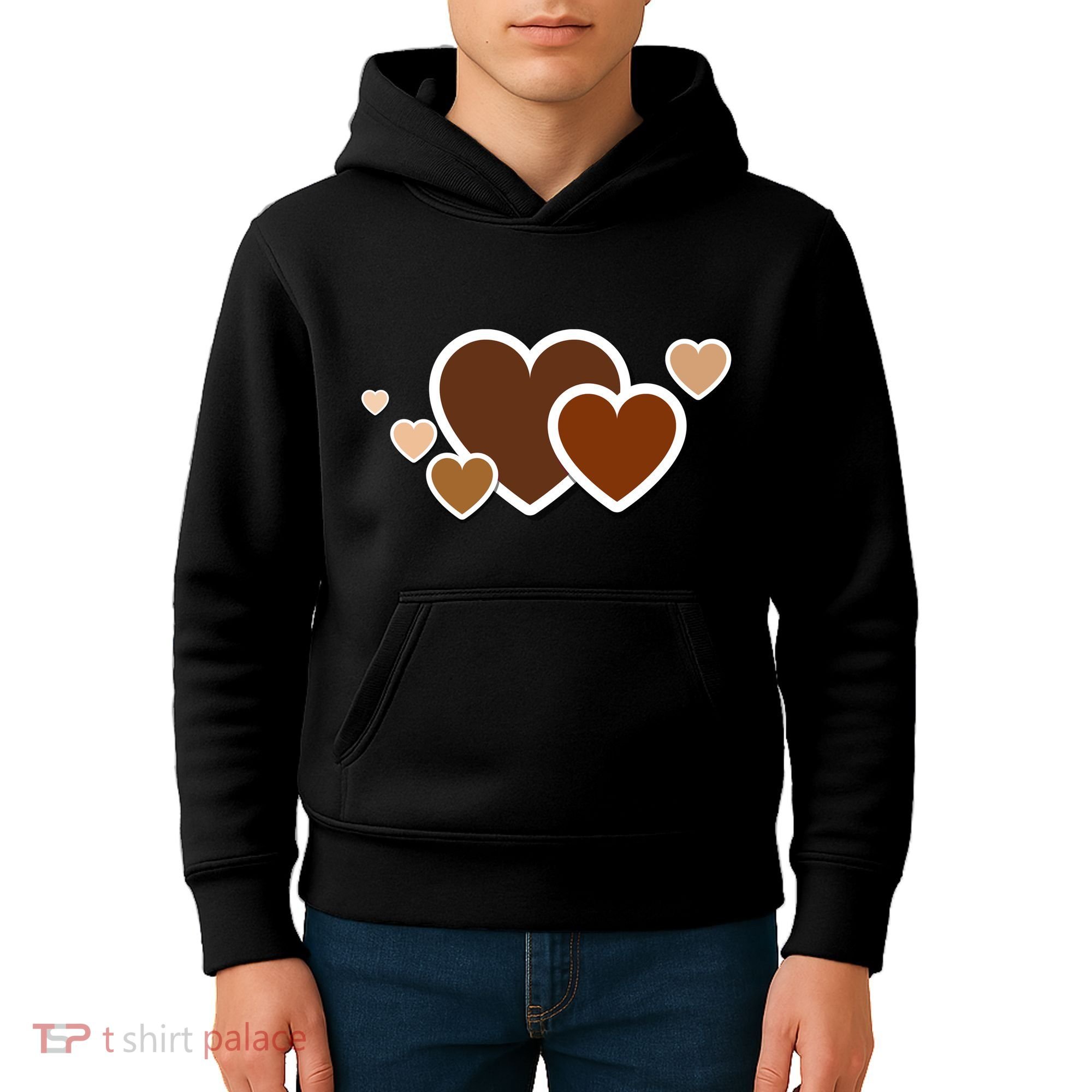 Melanin Diversity Hearts Kids Hoodie
