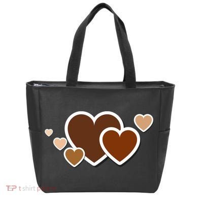 Melanin Diversity Hearts Tote Bag