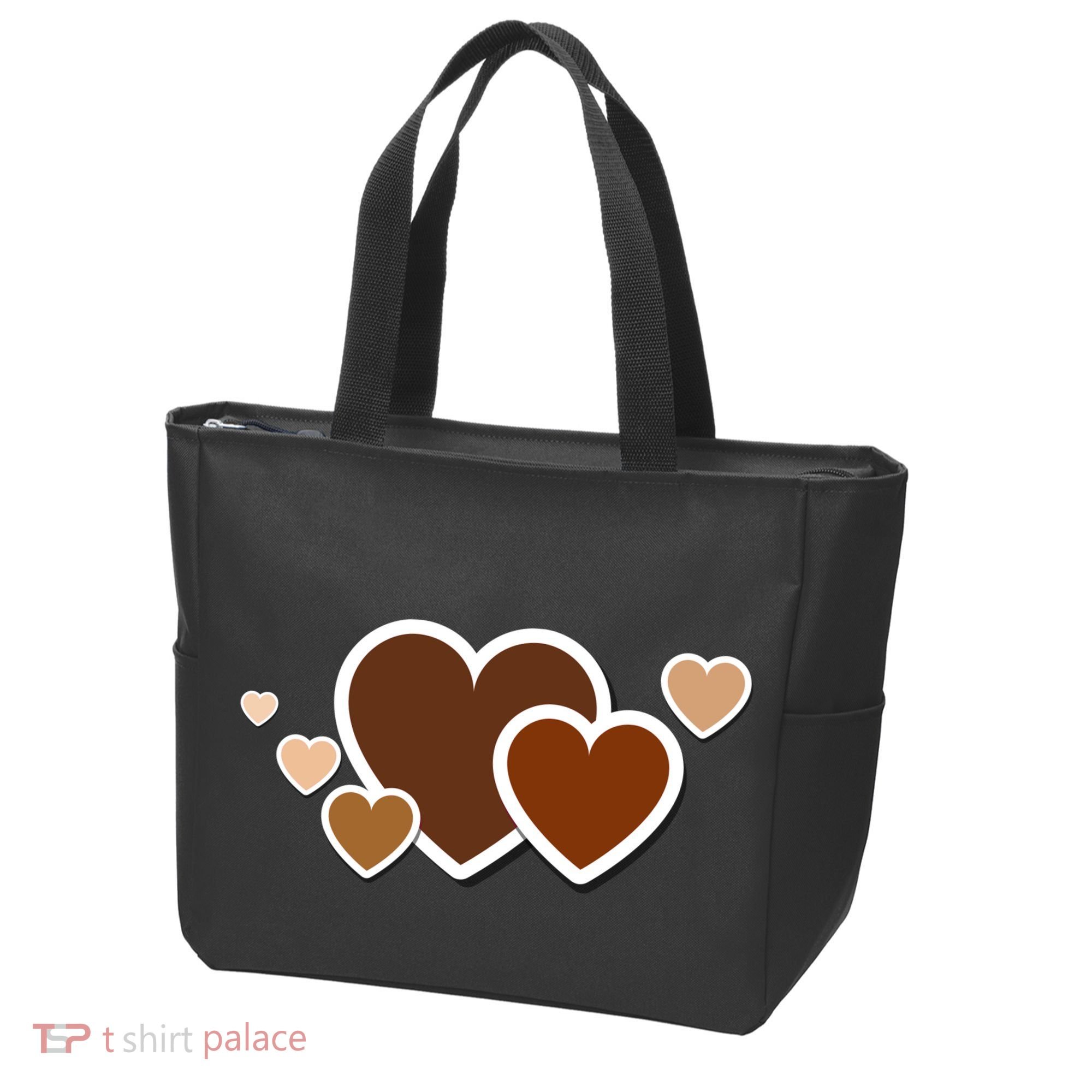 Melanin Diversity Hearts Tote Bag