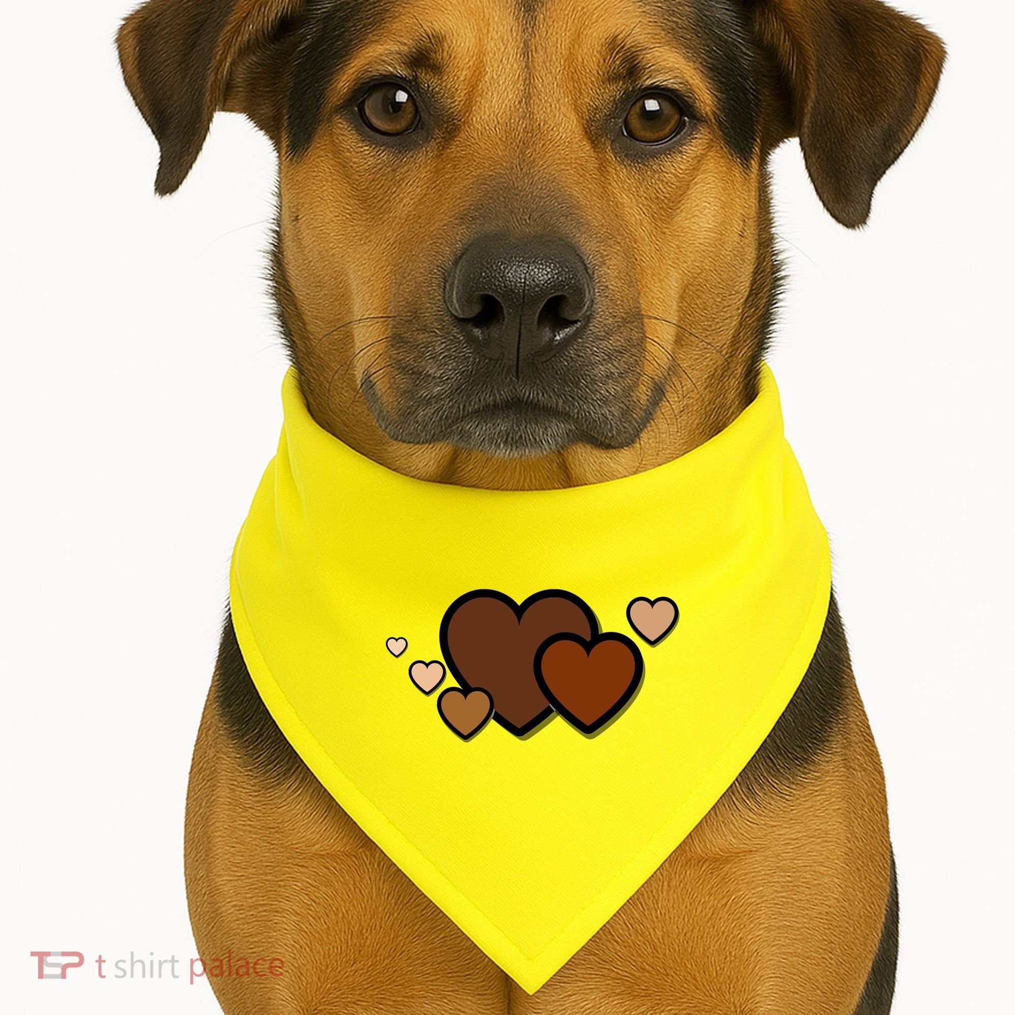 Melanin Diversity Hearts USA-Made Doggie Bandana