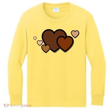 Melanin Diversity Hearts Kids Long Sleeve Shirt