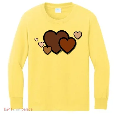 Melanin Diversity Hearts Kids Long Sleeve Shirt
