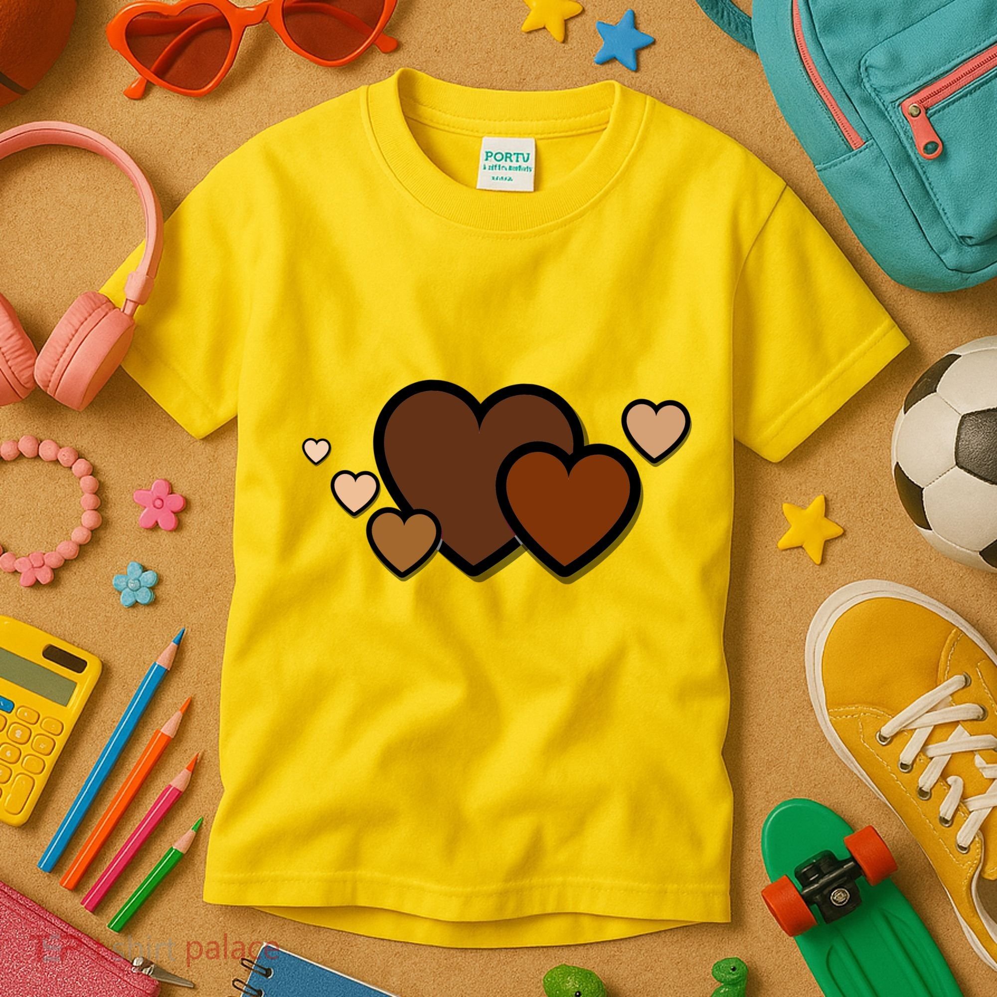 Melanin Diversity Hearts Kids T-Shirt