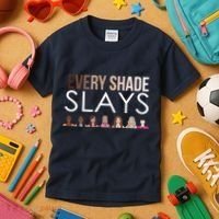 Melanin Every Shade Slays Kids T-Shirt thumb 3