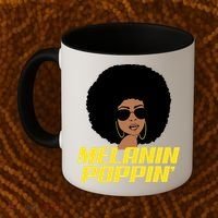 Melanin Poppin Proud African Pride Coffee Mug thumb 2