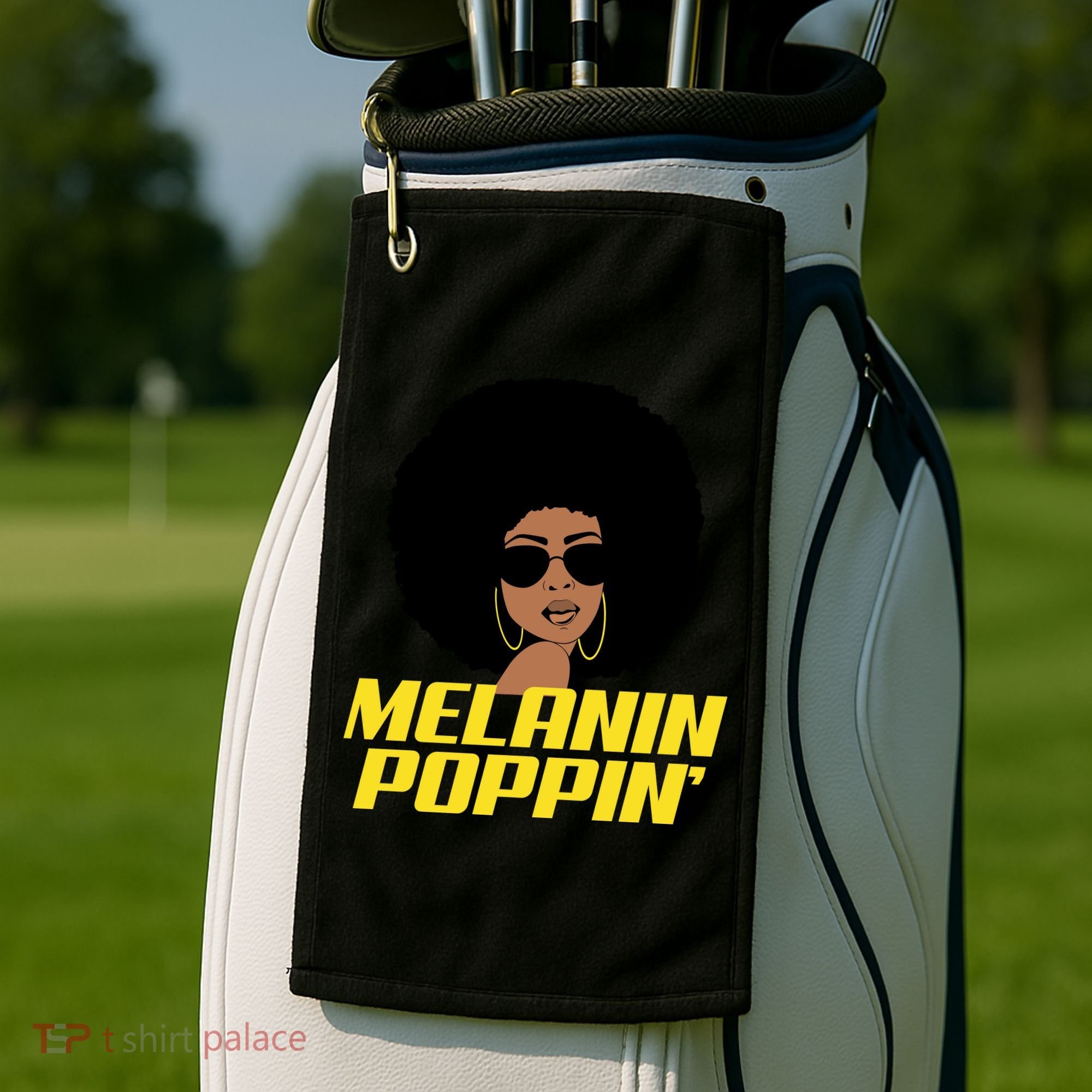 Melanin Poppin Proud African Pride Golf Towel