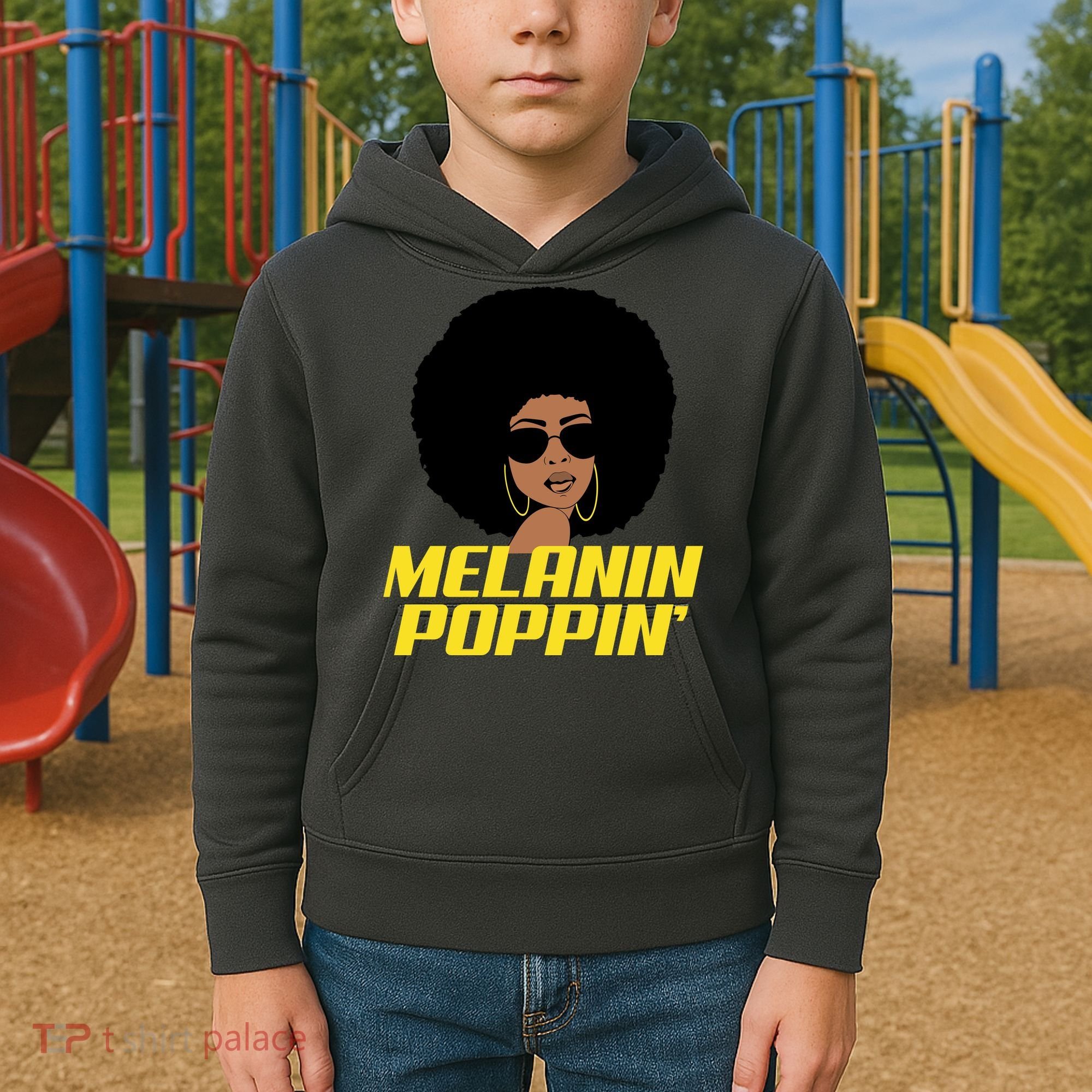 Melanin Poppin Proud African Pride Kids Hoodie