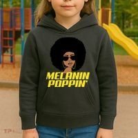 Melanin Poppin Proud African Pride Kids Hoodie thumb 3