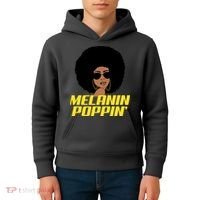 Melanin Poppin Proud African Pride Kids Hoodie thumb 4