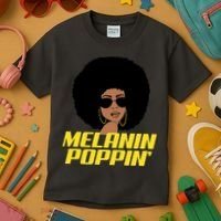 Melanin Poppin Proud African Pride Kids T-Shirt thumb 3