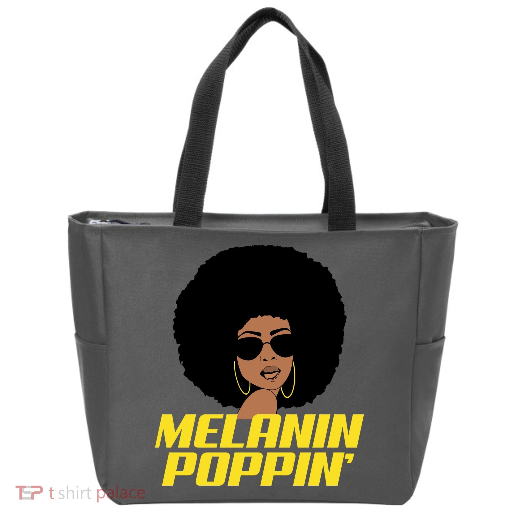 Melanin Poppin Proud African Pride Tote Bag