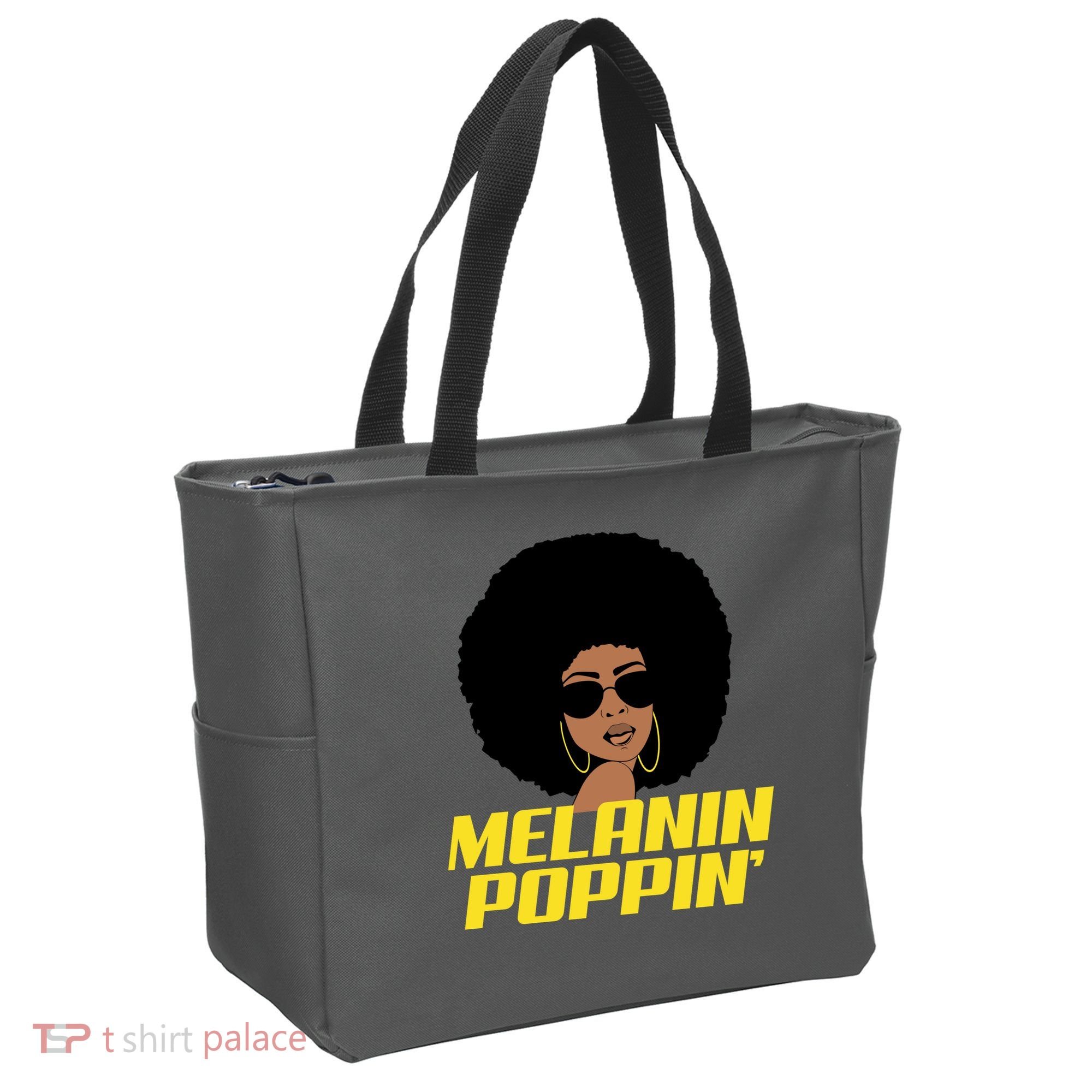 Melanin Poppin Proud African Pride Tote Bag