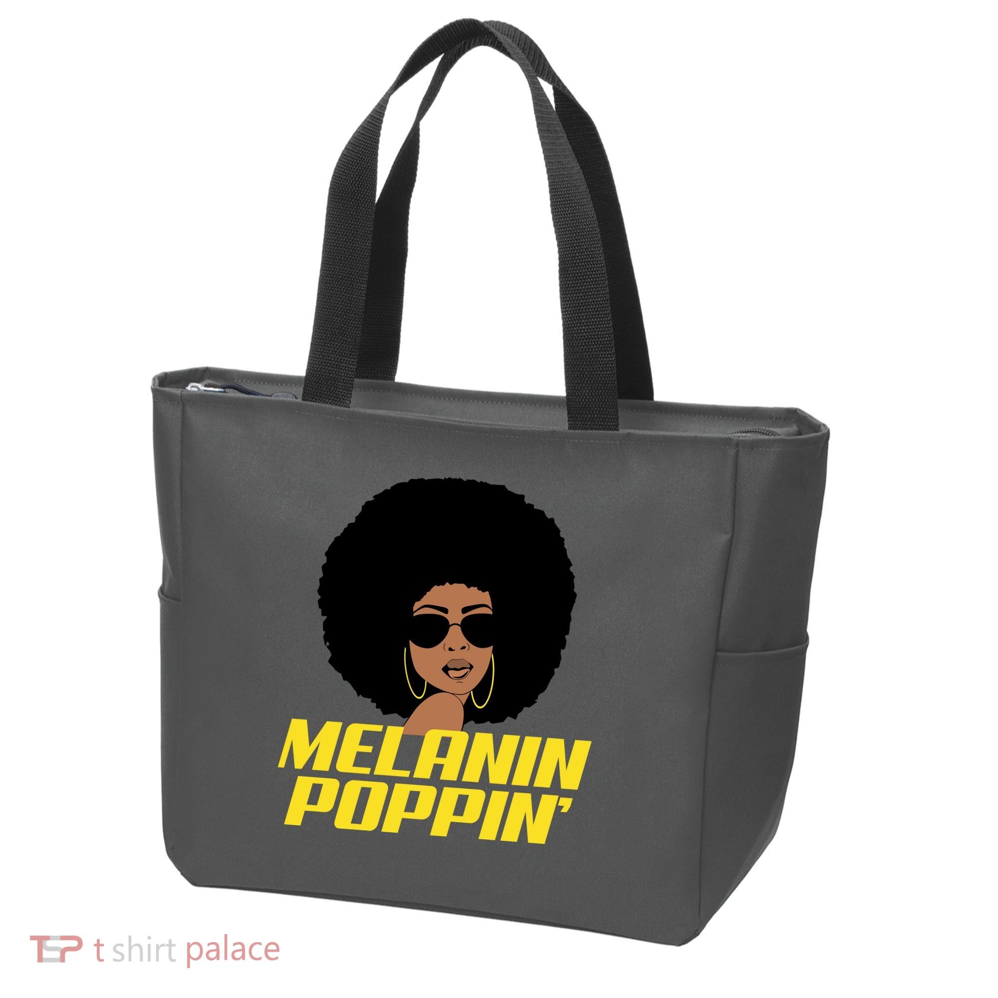 Melanin Poppin Proud African Pride Tote Bag