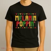 Melanin Poppin' Traditional Colors T-Shirt thumb 3