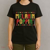 Melanin Poppin' Traditional Colors T-Shirt thumb 4