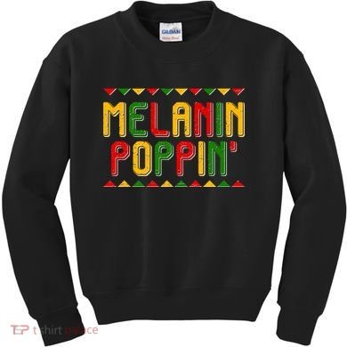 Melanin Poppin' Traditional Colors Kids Sweatshirt
