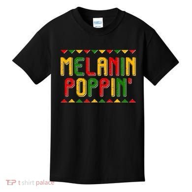 Melanin Poppin' Traditional Colors Kids T-Shirt